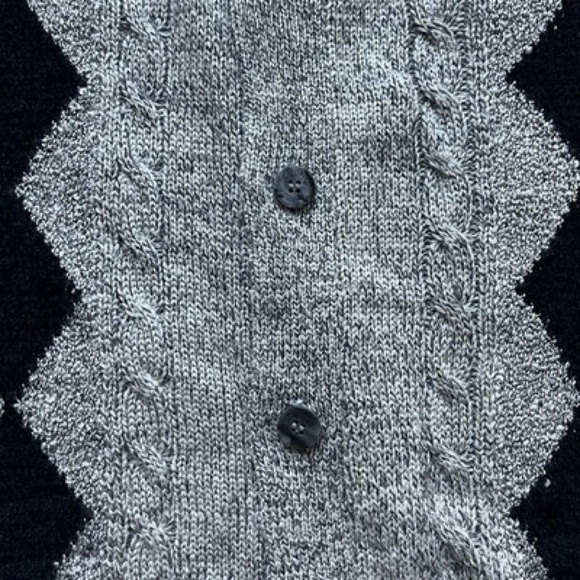 Vintage 90s Croft Barrow Argyle Medium Cardigan Sweater Knit Wool Blend - Picture 11 of 11